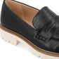 Sapatos mocassim Kenly femininos Journee Collection, pretos, tamanho 8 M