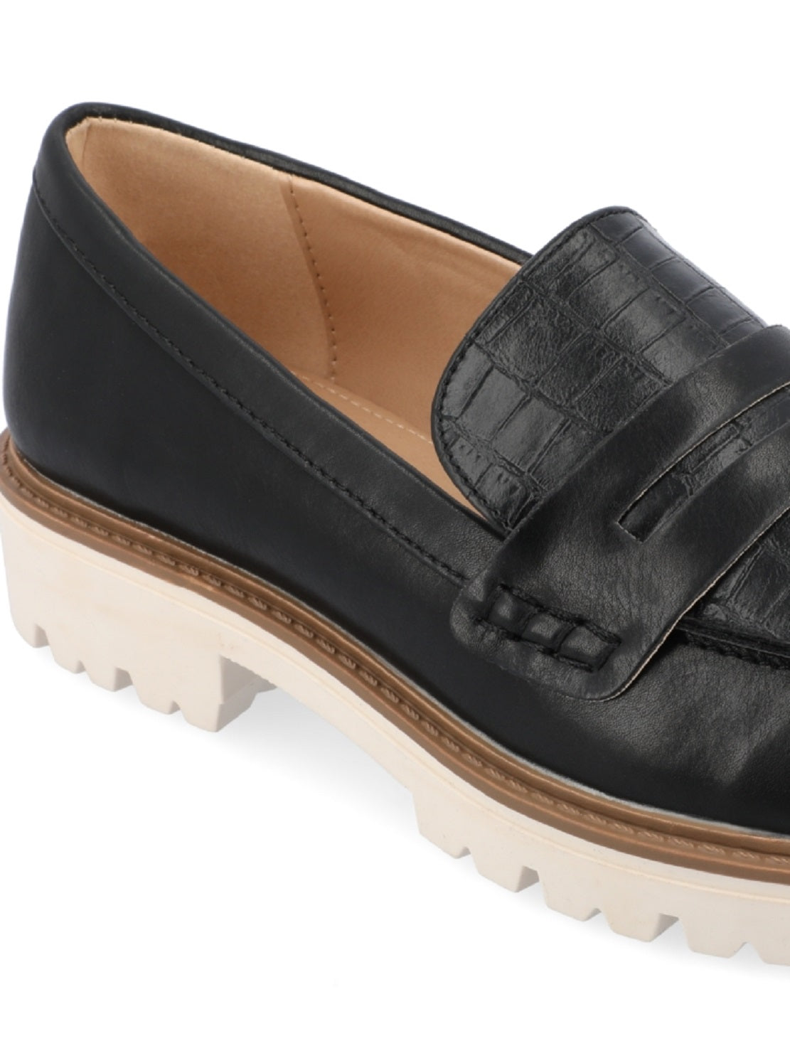 Sapatos mocassim Kenly femininos Journee Collection, pretos, tamanho 8 M