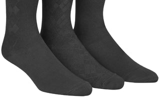 Pacote com 3 meias sociais Calvin Klein masculinas de rayon, pretas, tamanho 7 a 12