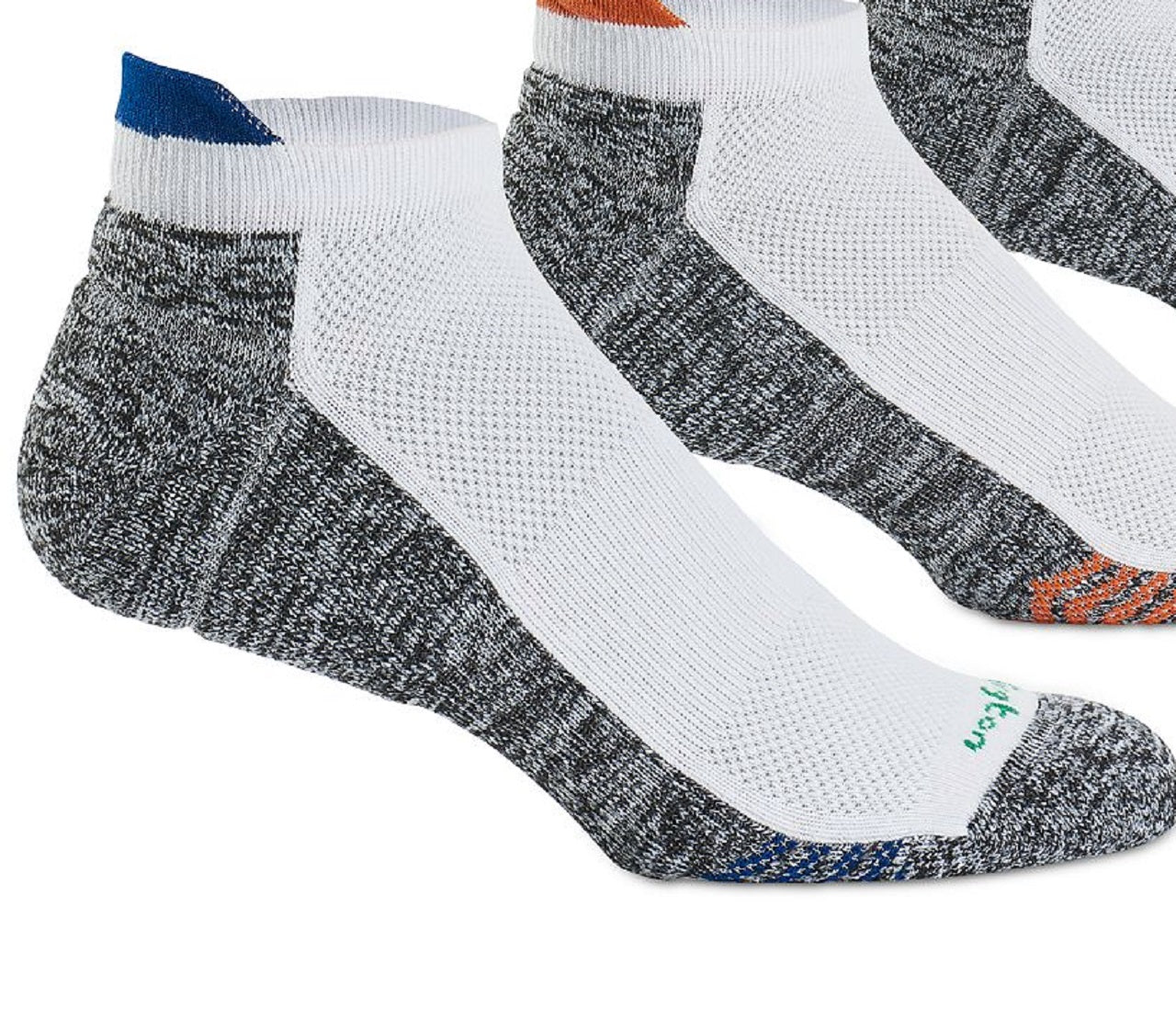Pacote com 3 meias invisíveis Burlington Active Tab masculinas, brancas, tamanho 10-13