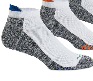 Pacote com 3 meias invisíveis Burlington Active Tab masculinas, brancas, tamanho 10-13