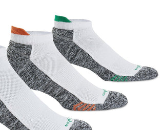 Pacote com 3 meias invisíveis Burlington Active Tab masculinas, brancas, tamanho 10-13