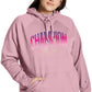 Moletom com capuz feminino Champion Powerblend Graphic roxo tamanho 1X