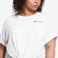 Camiseta feminina Champion com amarração frontal, branca, tamanho 3X