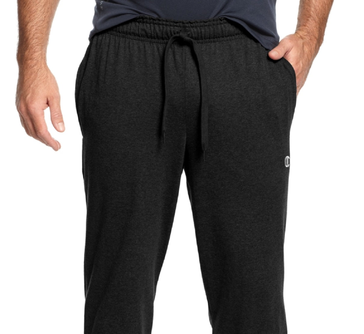 Calças Champion Masculinas Abertas, Pretas, Tamanho Médio