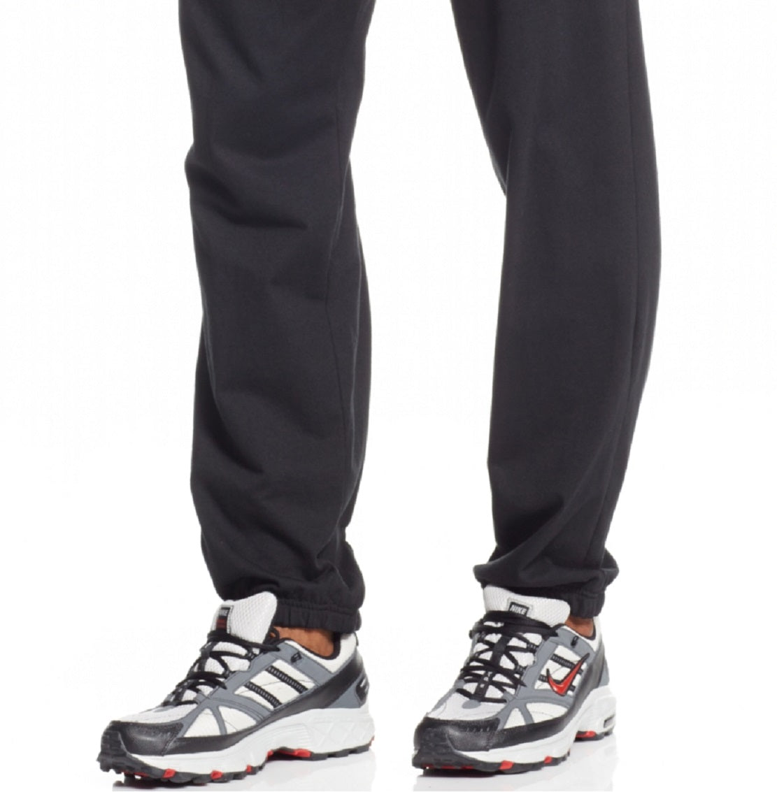 Calças de malha com faixas Champion masculinas, pretas, tamanho médio