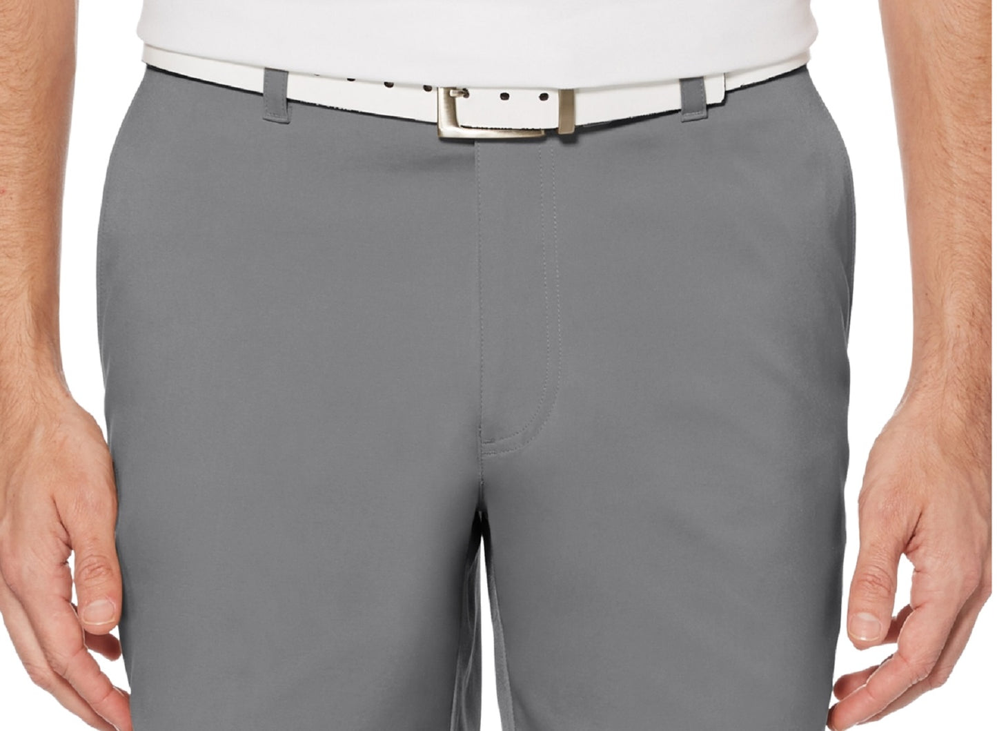 PGA TOUR Shorts de golfe masculino com 7 bolsos frontais planos, cinza, tamanho 40