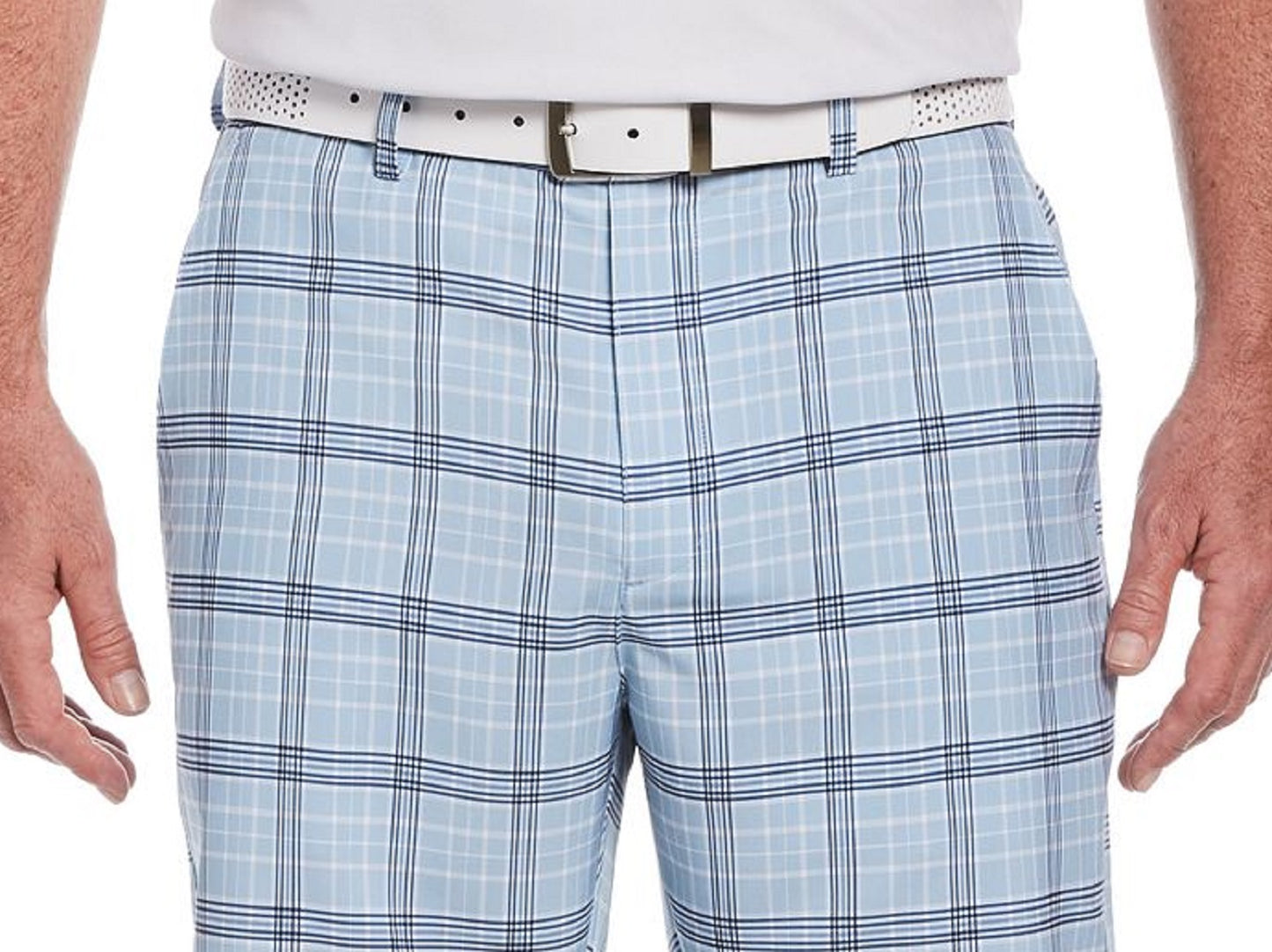 Shorts xadrez masculino PGA Tour azul tamanho 30