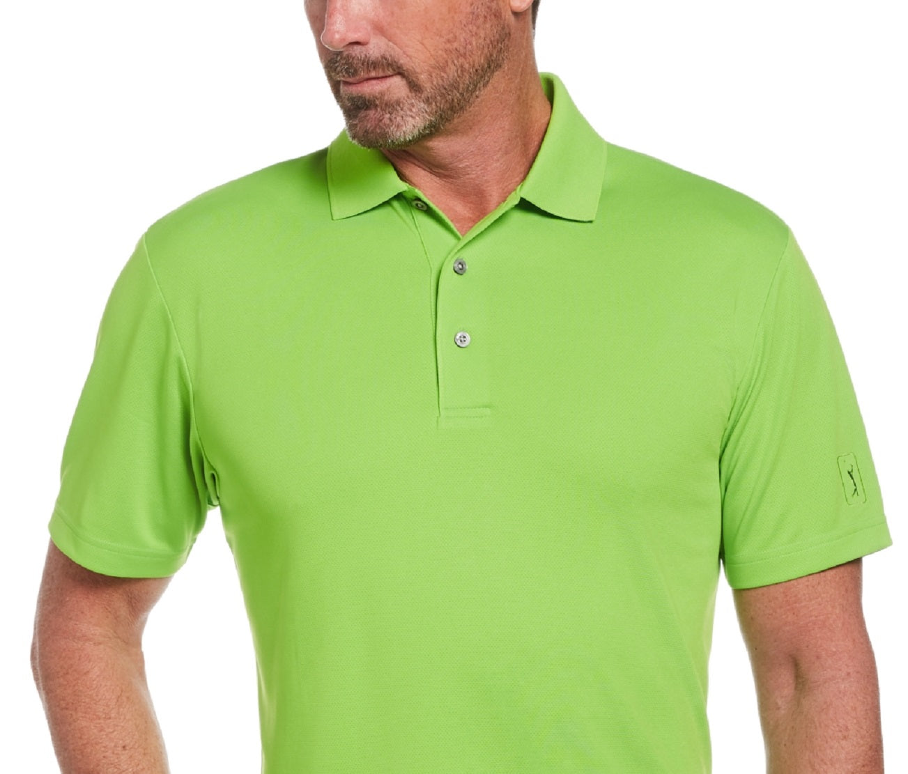 Camiseta polo de golfe Airflux masculina PGA Tour, verde, tamanho pequeno