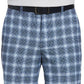 Shorts de golfe xadrez elástico com absorção de umidade para homens do PGA Tour, azul, tamanho 38