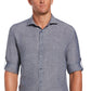 Camisa masculina antirrugas Cubavera Travelselect azul tamanho pequeno