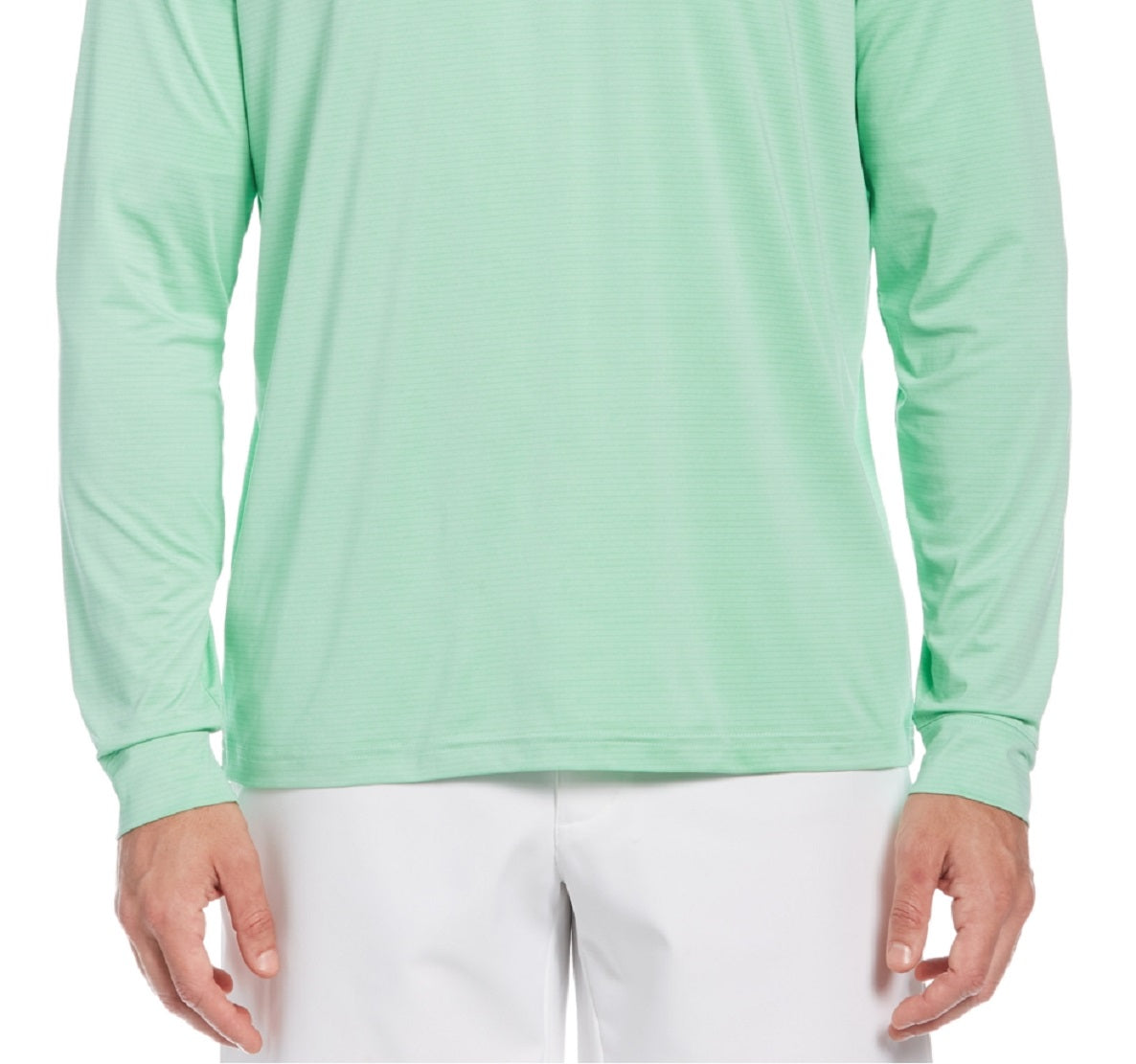 PGA Tour Masculino Sun Shade Stretch Quarter Zip Golf Listrado Pulôver Verde Tamanho Grande