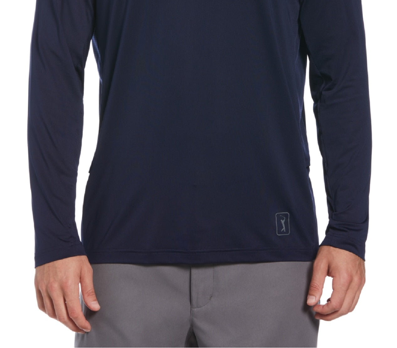 Camisa de golfe masculina com proteção solar e mídia mista PGA Tour, azul, tamanho médio