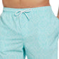 Cubavera Calção de banho masculino com estampa geométrica elástica, tamanho grande, azul, 7 peças