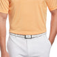 Polo de golfe listrado com alimentação única masculina PGA Tour, laranja, tamanho médio