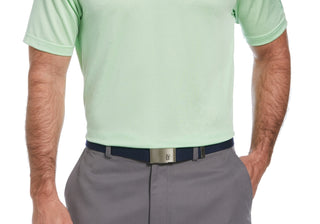 Camisa polo de golfe com textura de tinta espacial masculina PGA Tour, verde, tamanho pequeno
