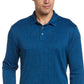 Camisa polo de golfe de manga comprida com padrão pied-de-poule masculino PGA Tour, azul, tamanho pequeno