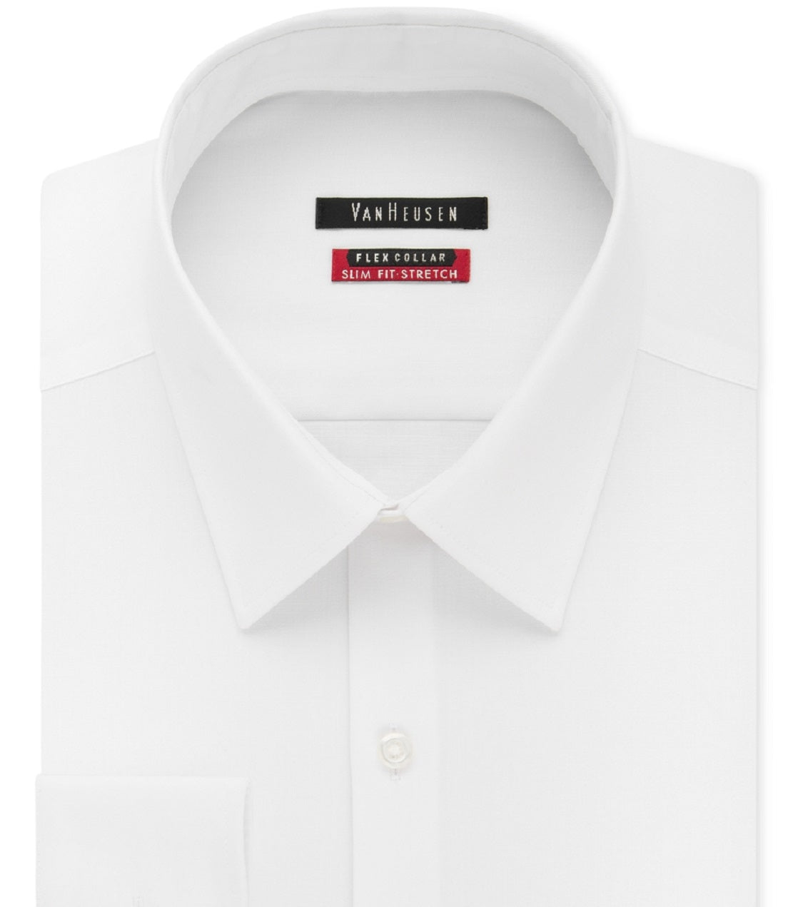 Camisa social masculina Van Heusen Slim Fit com gola flexível elástica e lisa, tamanho branco 16x34x35