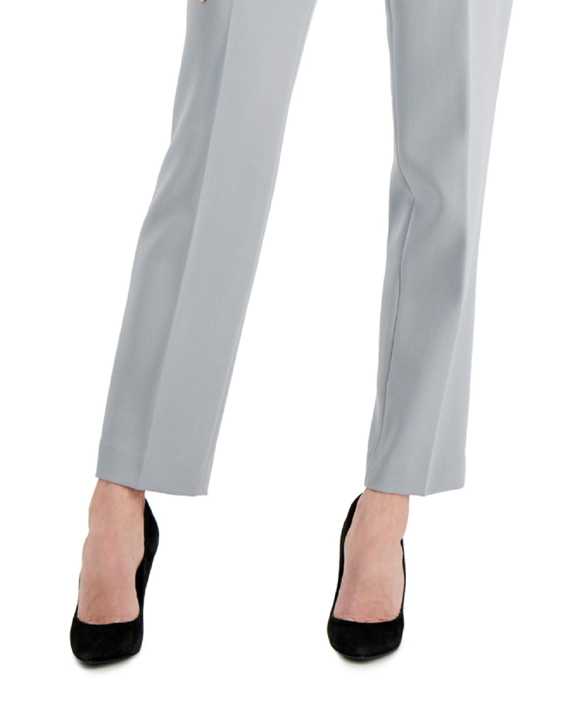 Calça reta slim feminina Kasper cinza tamanho 12