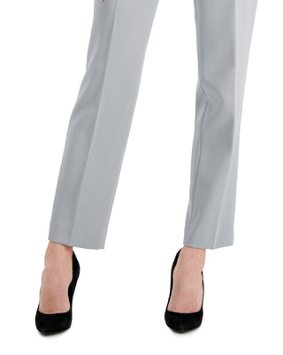 Calça reta slim feminina Kasper cinza tamanho 12