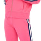 Tommy Hilfiger Moletom com capuz feminino com logotipo esportivo e zíper, rosa, tamanho extragrande