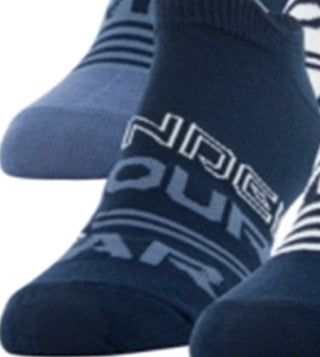 Pacote com 6 meias invisíveis essenciais femininas Under Armour, azul, tamanho 6-9