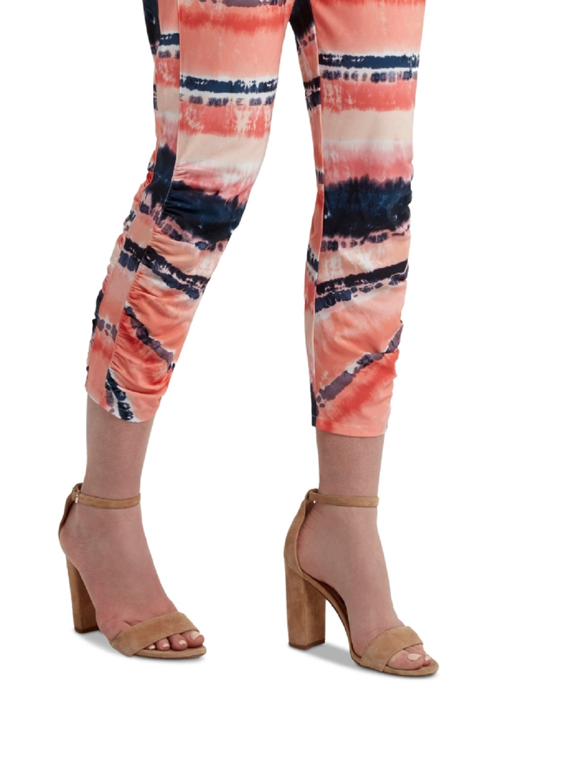 Calça jogger franzida feminina H Halston rosa tamanho médio
