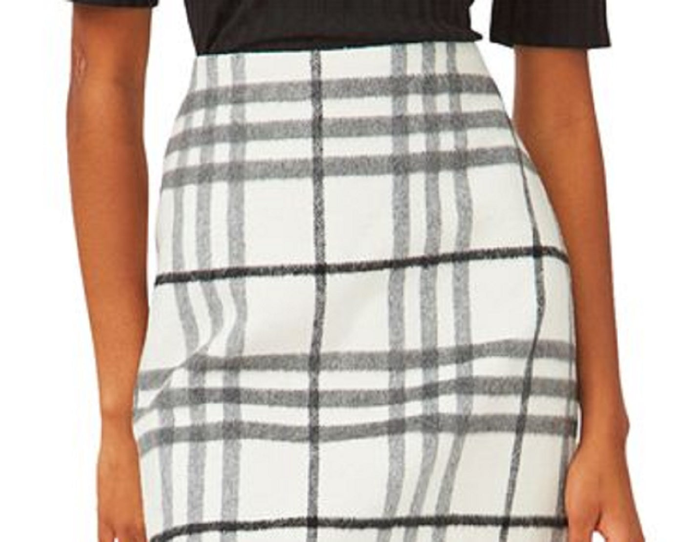 Minissaia xadrez feminina Riley &amp; Rae, branca, tamanho 8