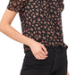 1.STATE Blusa Feminina com Babados e Estampa Floral e Buraco de Fechadura Amarela