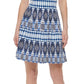 Vestido feminino Vince Camuto estampado, gola alta, ajuste evasê, azul, tamanho 8