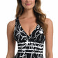 Maiô feminino La Blanca com alças finas e controle de barriga, preto