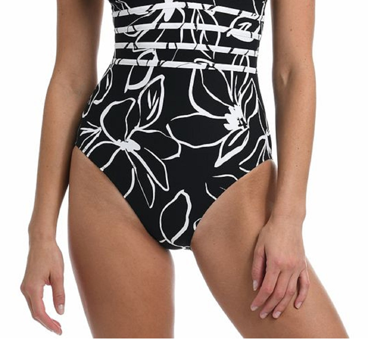 Maiô feminino La Blanca com alças finas e controle de barriga, preto
