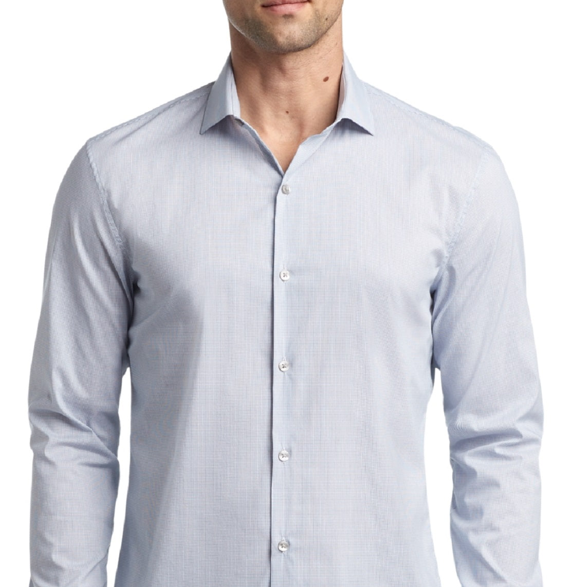 Camisa social Calvin Klein masculina extra slim fit elástica azul tamanho pequeno