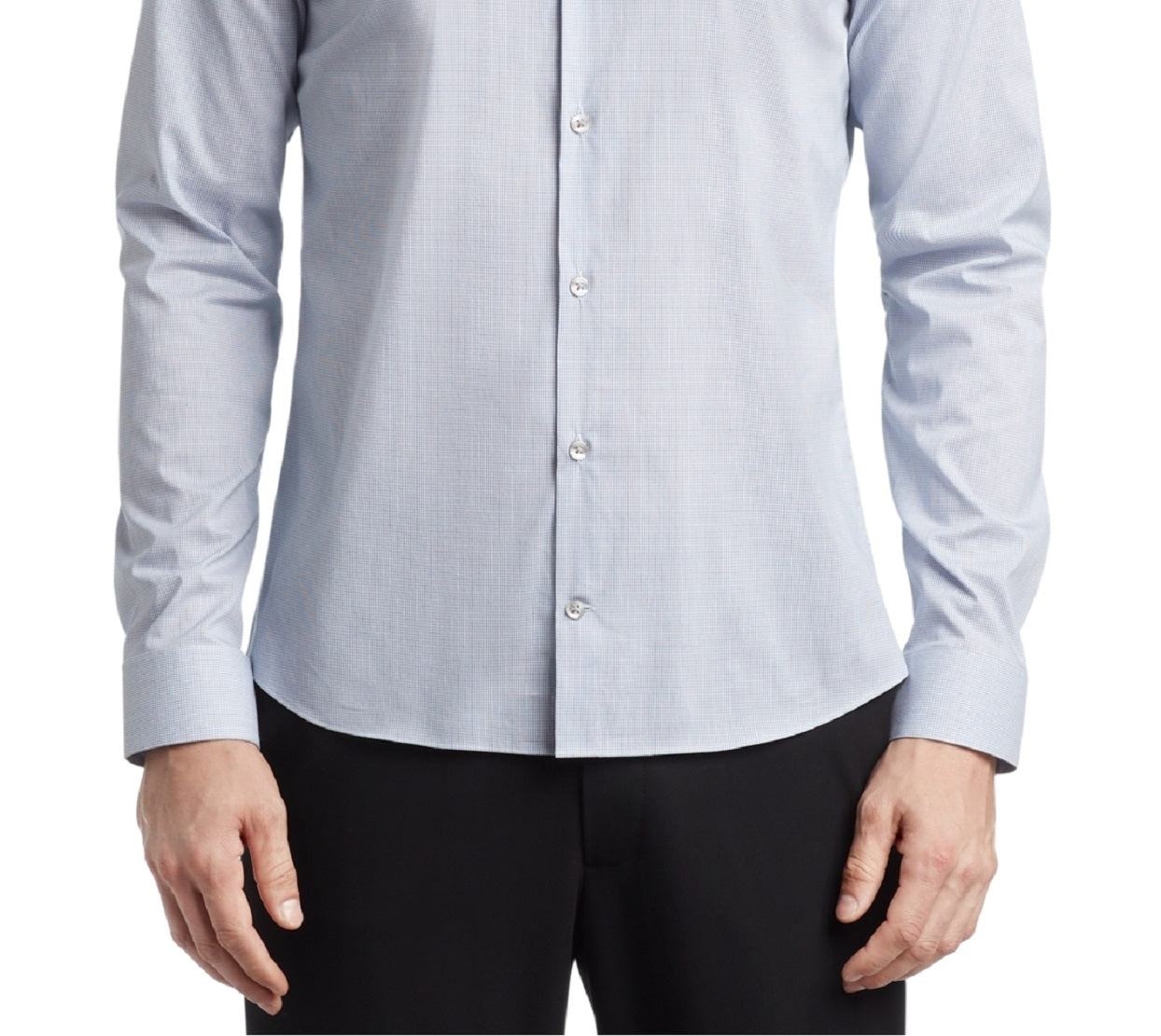 Camisa social Calvin Klein masculina extra slim fit elástica azul tamanho pequeno