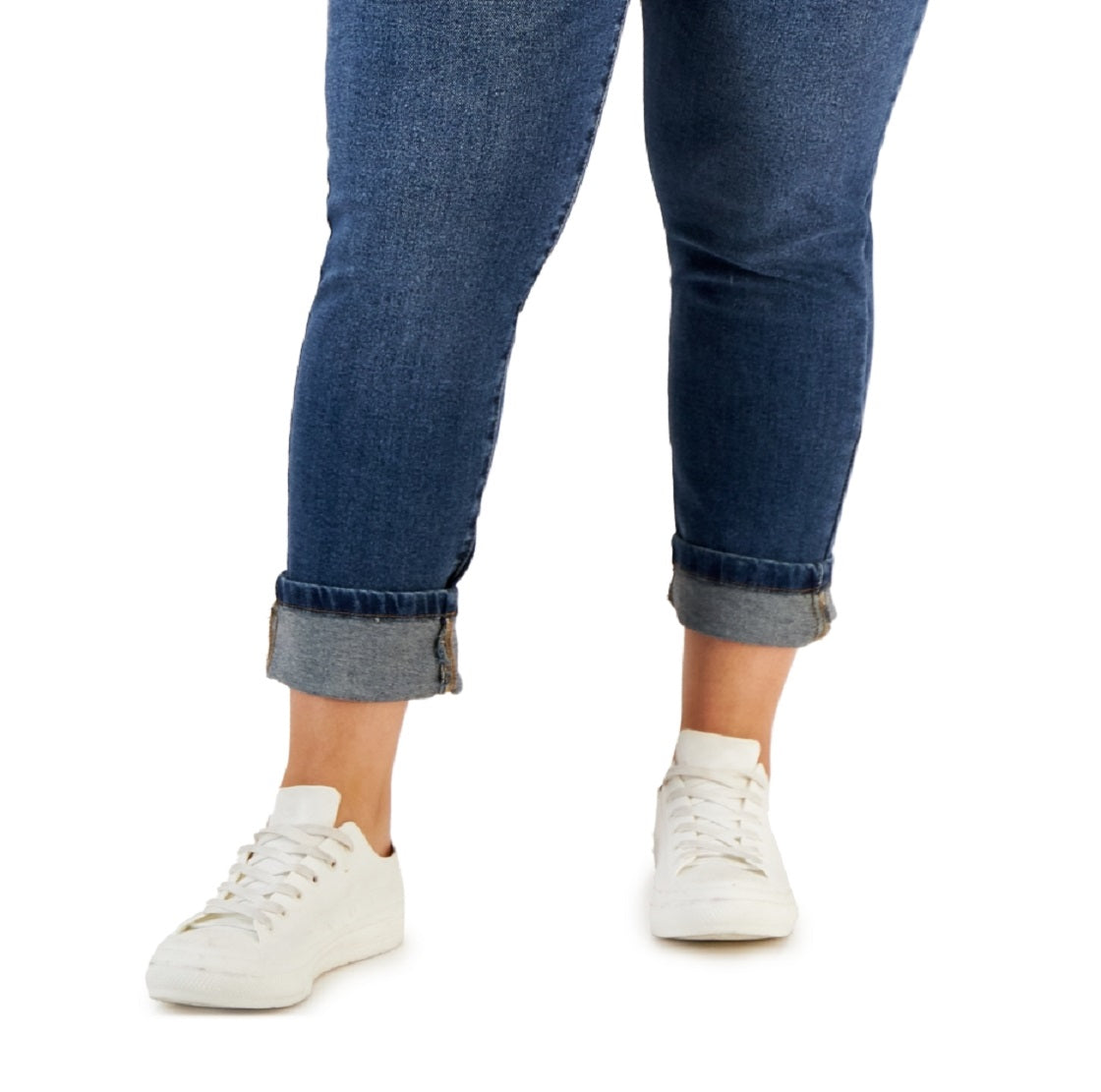 Calça jeans feminina com punho rosa da Celebrity, tamanho 18W, azul