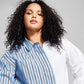 E agora este top feminino de algodão bicolor azul tamanho 3X