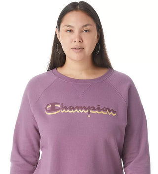 Moletom Champion Powerblend Logo Boyfriend Feminino Roxo Tamanho 3X