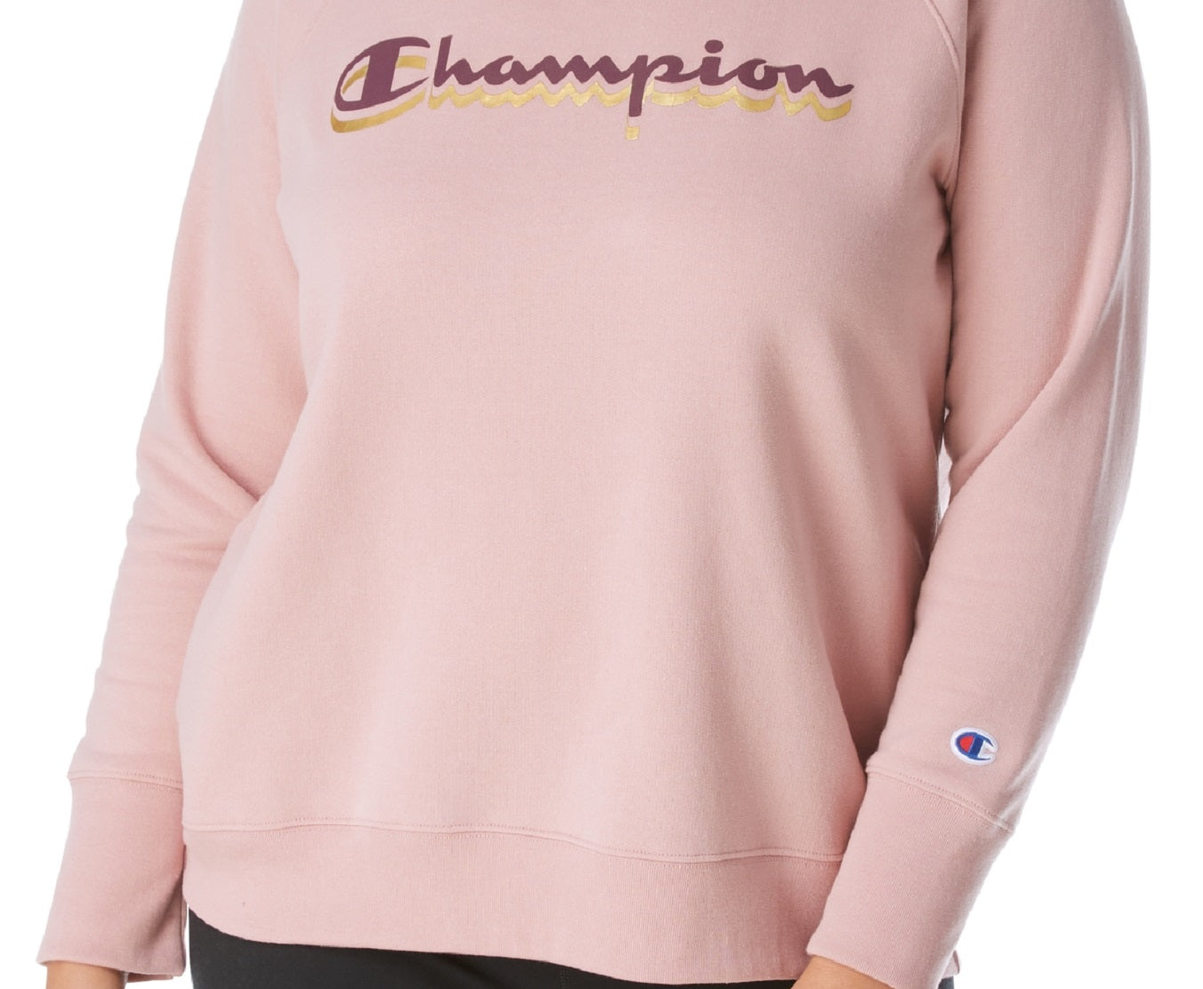 Moletom Champion Plus Powerblend Logo Boyfriend Feminino Rosa Tamanho 1X