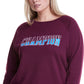 Moletom com estampa de logotipo Champion feminino roxo tamanho 3X