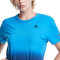 Camiseta feminina Champion Cotton Dip Dyed Relaxed, azul, tamanho X-S