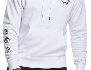 Moletom com capuz Champion Powerblend Graphic Masculino, branco, tamanho grande