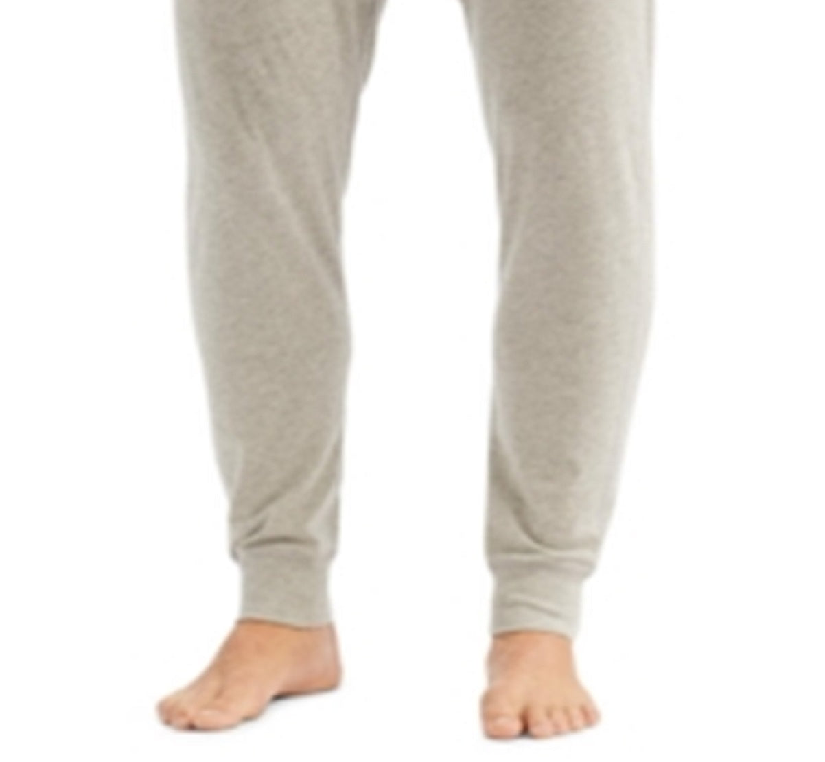 Calça de moletom masculina Polo Ralph Lauren com bolsos canelados e malha canelada, tamanho grande, cinza