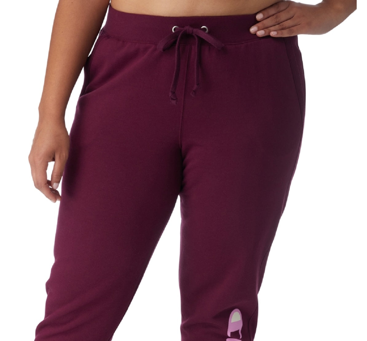 Calça de moletom com nervuras Champion Powerblend feminina, roxa, tamanho 3X