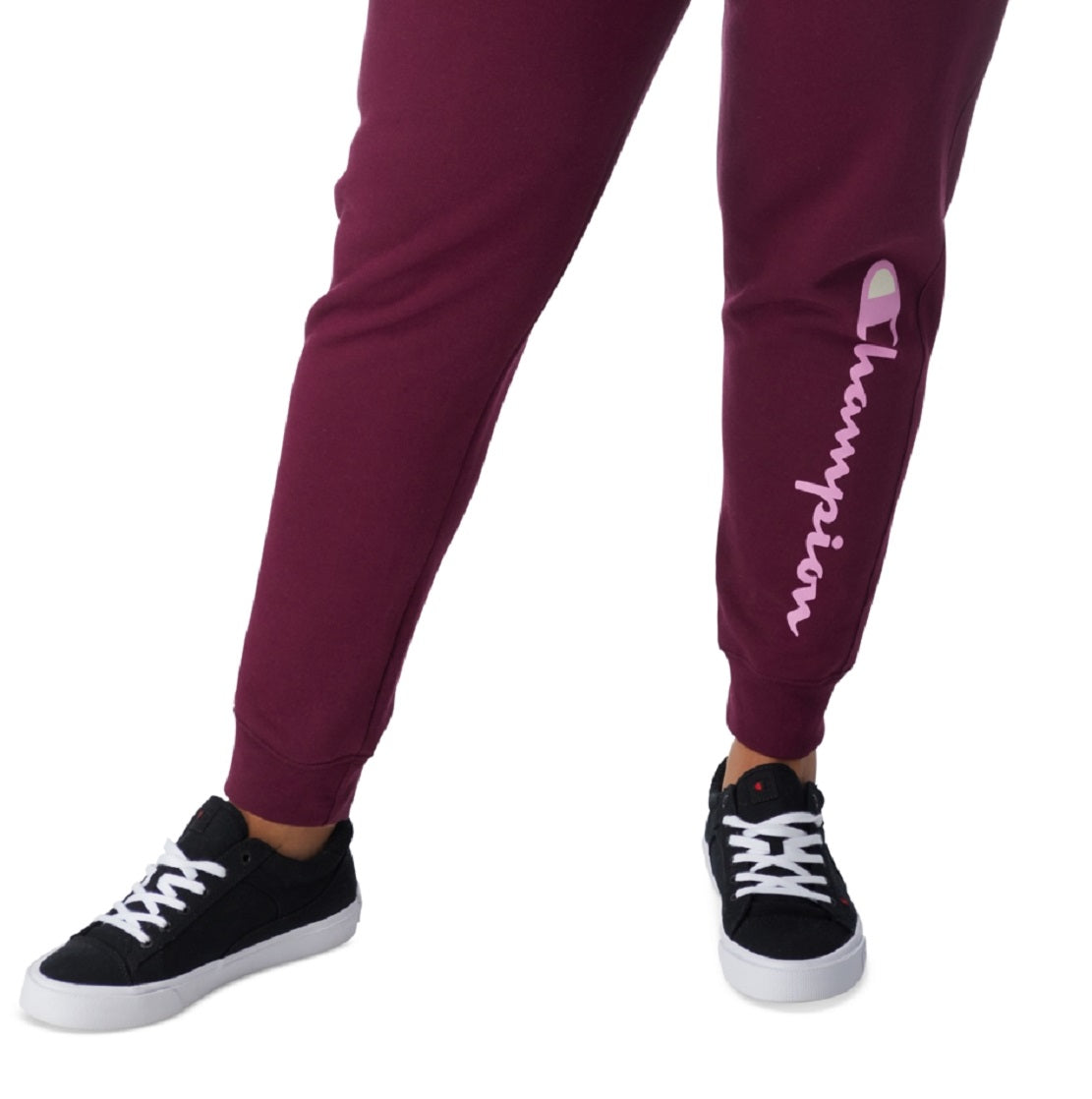 Calça de moletom com nervuras Champion Powerblend feminina, roxa, tamanho 3X