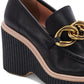 Mocassim plataforma Brenan feminino Dolce Vita em couro preto, tamanho 7,5 M