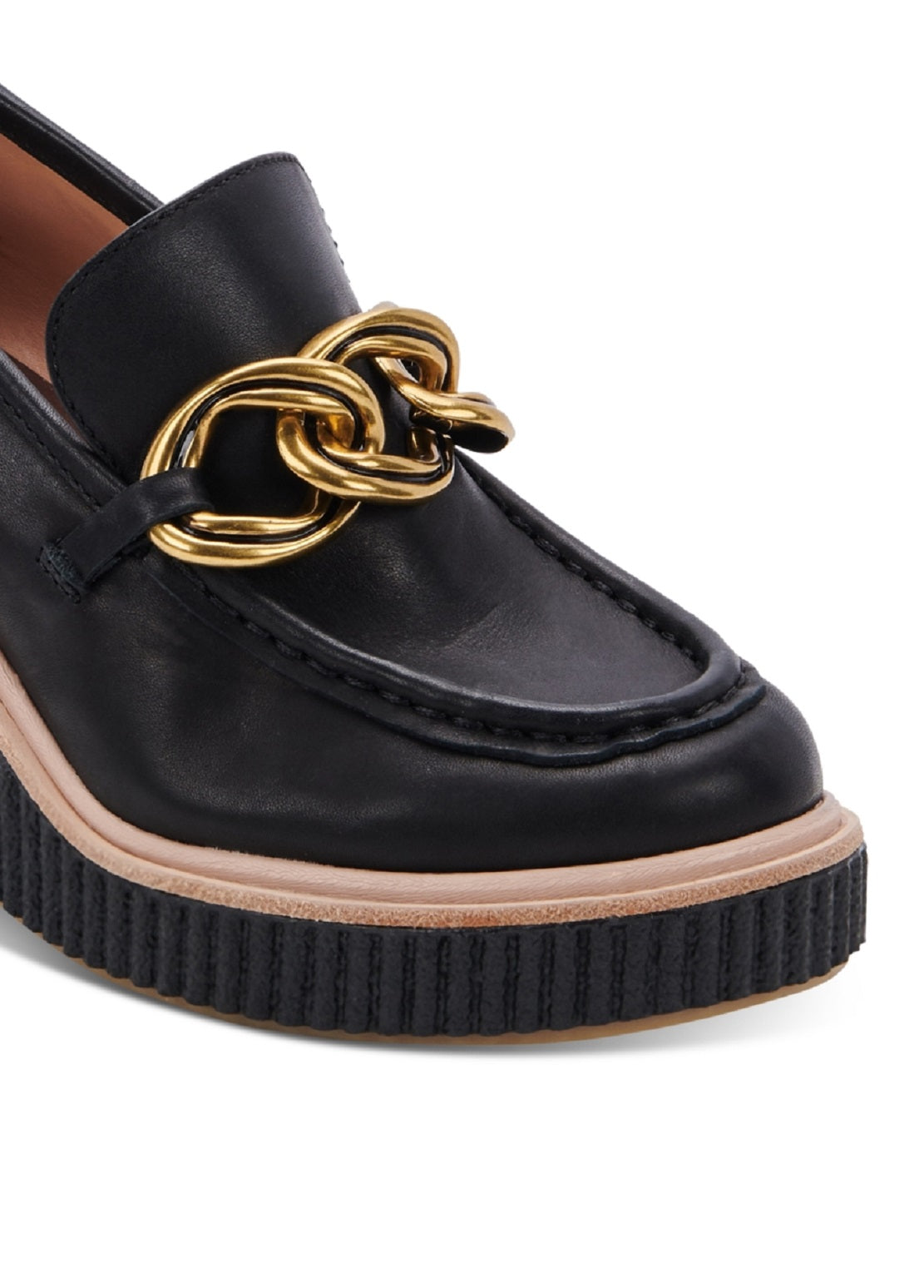 Mocassim plataforma Brenan feminino Dolce Vita em couro preto, tamanho 7,5 M