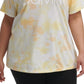 Camiseta Calvin Klein Feminina Stretch Gola V Active Wear Laranja Tamanho 2X