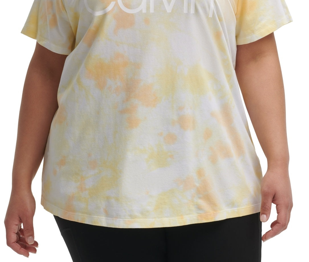 Camiseta Calvin Klein Feminina Stretch Gola V Active Wear Laranja Tamanho 2X