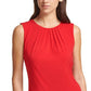 Blusa plissada sem mangas Calvin Klein feminina vermelha tamanho pequeno X-S