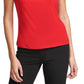 Blusa plissada sem mangas Calvin Klein feminina vermelha tamanho pequeno X-S